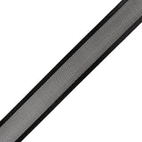 Sheer Ribbon with Double Faced Satin Edges - 0.75" - Black
