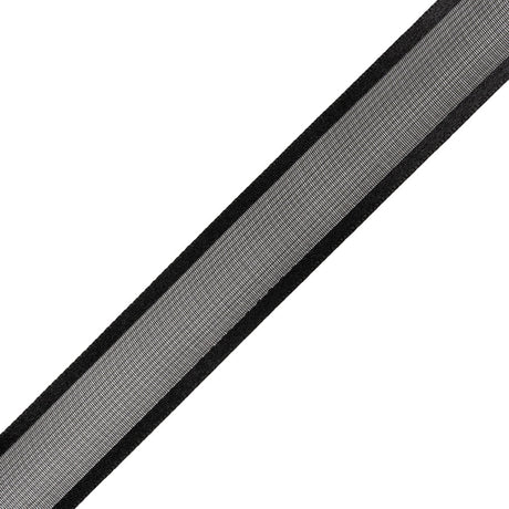 Sheer Ribbon with Double Faced Satin Edges - 0.75" - Black