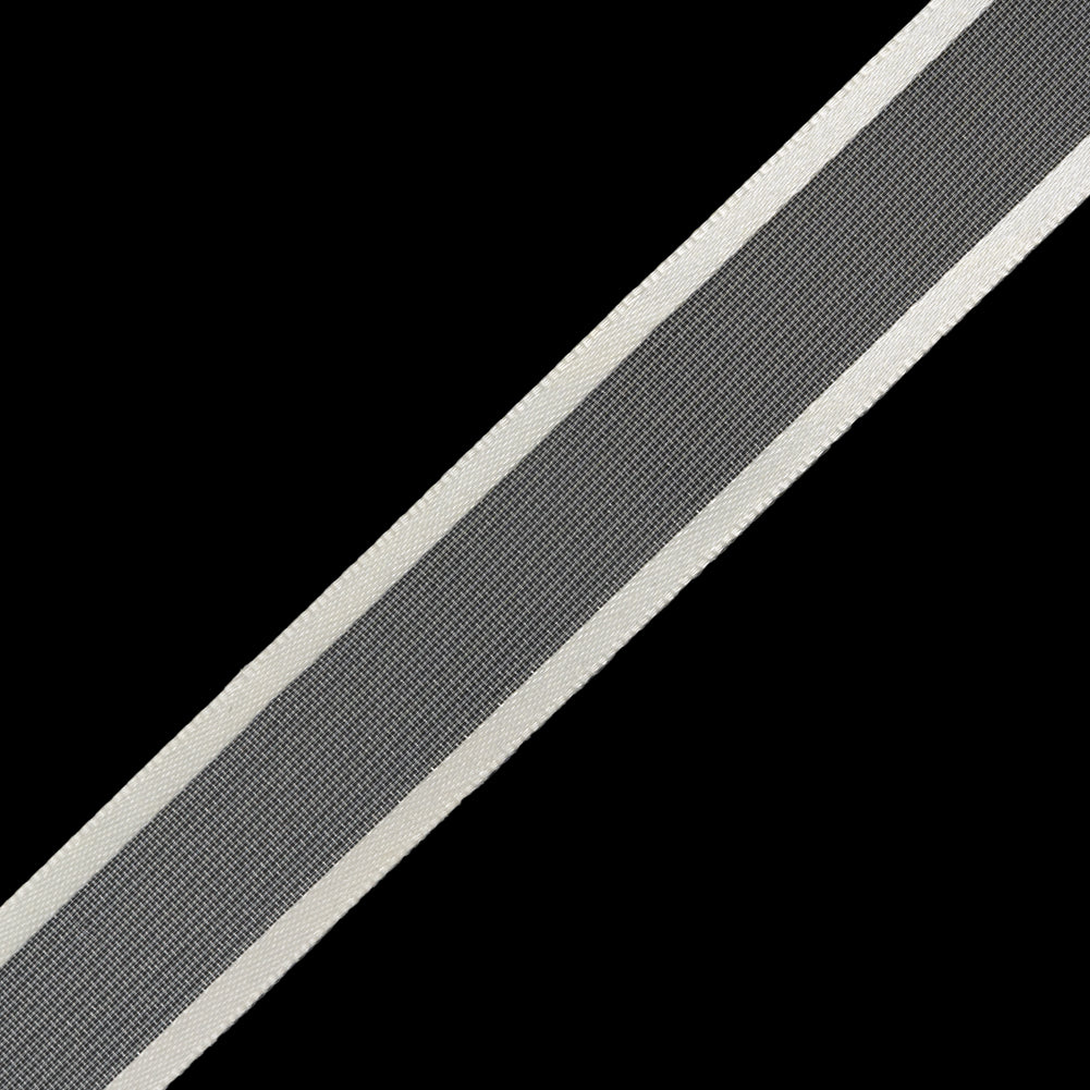 Sheer Ribbon with Double Faced Satin Edges - 0.75" - Ivory
