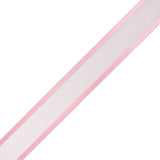 Sheer Ribbon with Double Faced Satin Edges - 0.75" - Pink