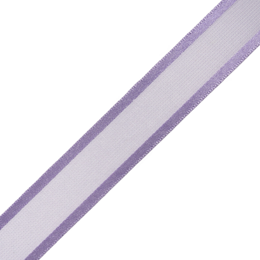 Sheer Ribbon with Double Faced Satin Edges - 0.75" - Lavender