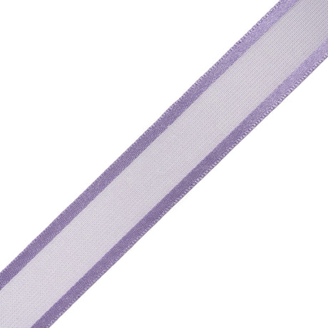 Sheer Ribbon with Double Faced Satin Edges - 0.75" - Lavender