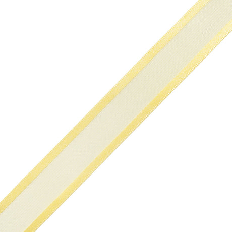 Sheer Ribbon with Double Faced Satin Edges - 0.75" - Yellow