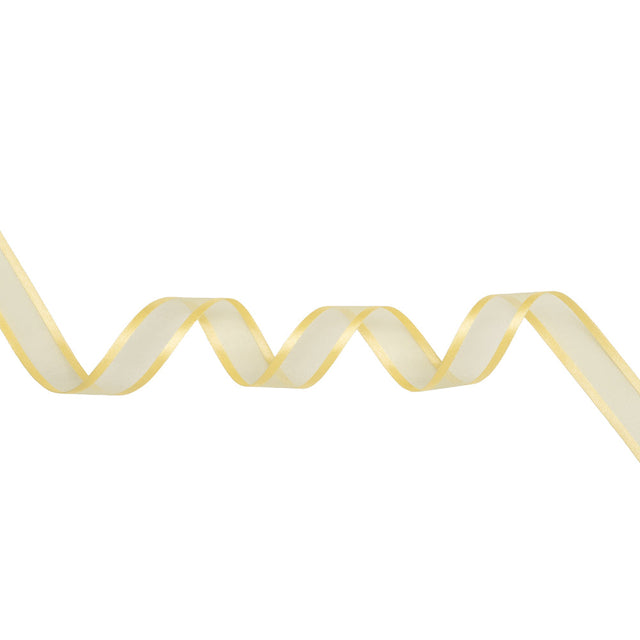 Sheer Ribbon with Double Faced Satin Edges - 0.75" - Yellow