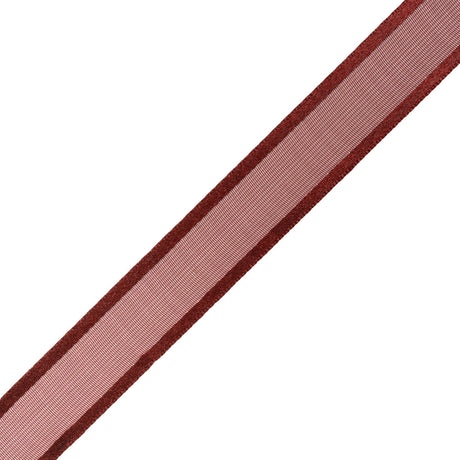 Sheer Ribbon with Double Faced Satin Edges - 0.75" - Wine