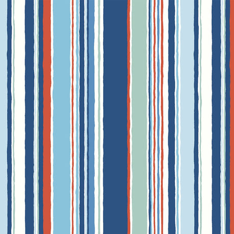 Liberty Art Fabrics Blue and Red Deckchair Stripes Lasenby Quilting Cotton