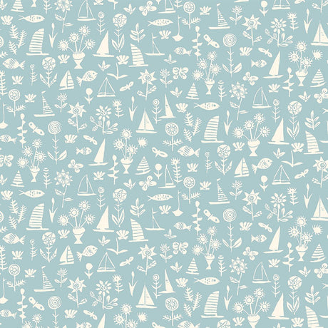 Liberty Art Fabrics Sky Blue Sealife Lasenby Quilting Cotton