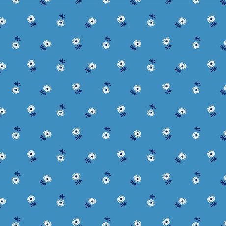 Liberty Art Fabrics Blue Sunshine Daisy Lasenby Quilting Cotton