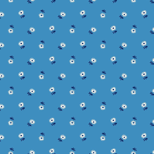 Liberty Art Fabrics Blue Sunshine Daisy Lasenby Quilting Cotton