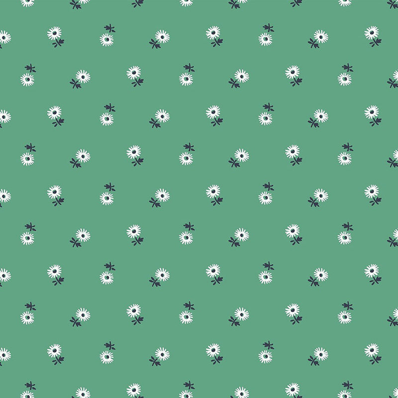 Liberty Art Fabrics Green Sunshine Daisy Lasenby Quilting Cotton