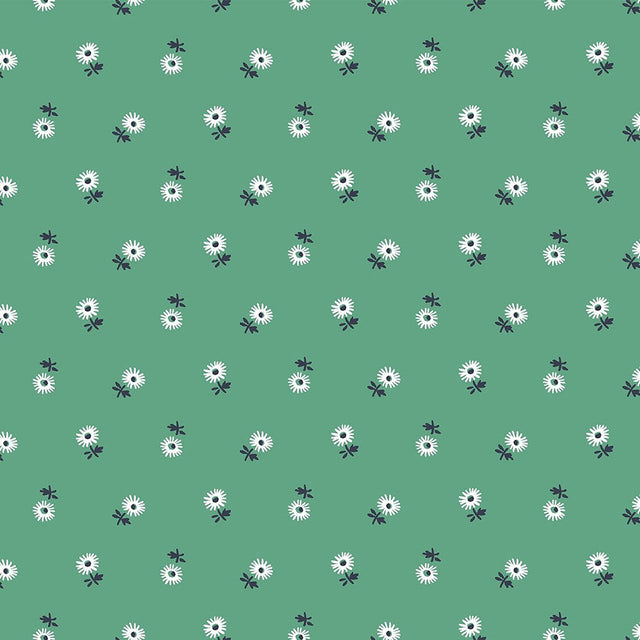 Liberty Art Fabrics Green Sunshine Daisy Lasenby Quilting Cotton