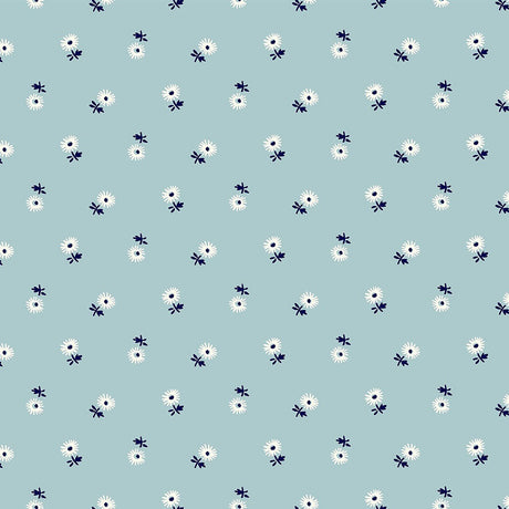 Liberty Art Fabrics Pale Blue Sunshine Daisy Lasenby Quilting Cotton