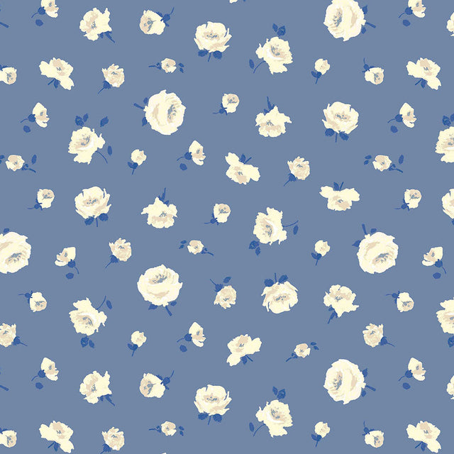 Liberty Art Fabrics Blue Mary Rose Lasenby Quilting Cotton