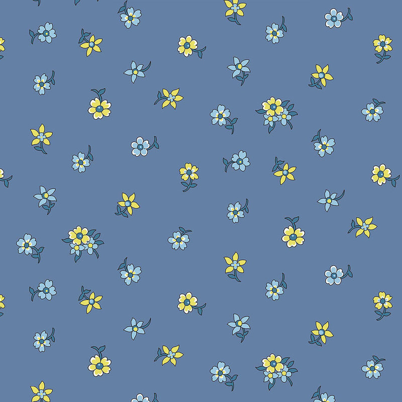 Liberty Art Fabrics Blue Hampton Sprig Lasenby Quilting Cotton