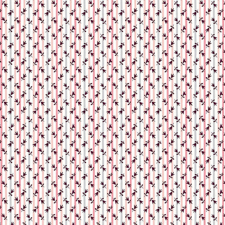 Liberty Art Fabrics Red Millefleur Stripe Lasenby Quilting Cotton