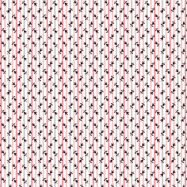 Liberty Art Fabrics Red Millefleur Stripe Lasenby Quilting Cotton