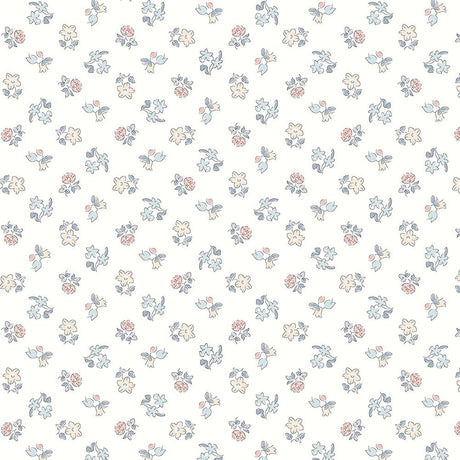 Liberty Art Fabrics Muted Gray and Pink Spring Buds Lasenby Quilting Cotton