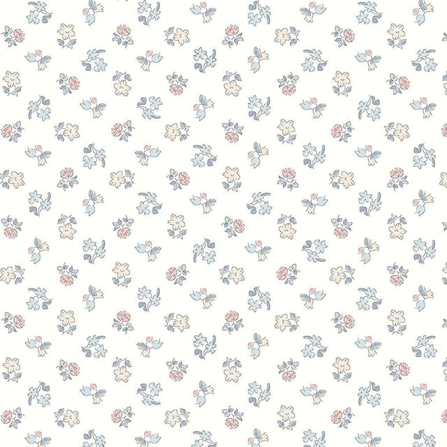 Liberty Art Fabrics Muted Gray and Pink Spring Buds Lasenby Quilting Cotton