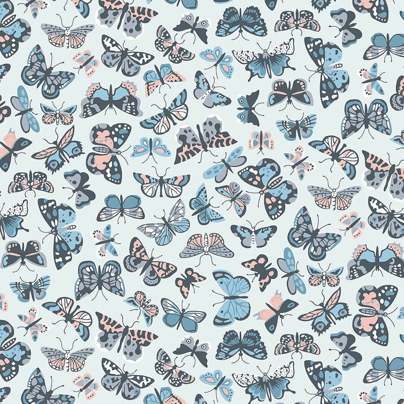 Liberty Art Fabrics Muted Blue Kaleidoscope Sky Lasenby Quilting Cotton