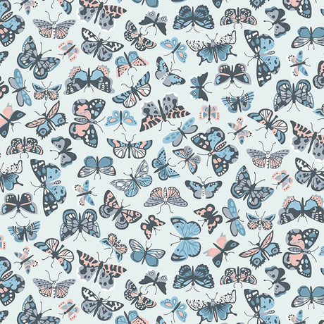 Liberty Art Fabrics Muted Blue Kaleidoscope Sky Lasenby Quilting Cotton