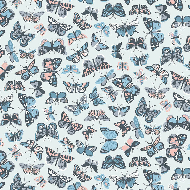 Liberty Art Fabrics Muted Blue Kaleidoscope Sky Lasenby Quilting Cotton