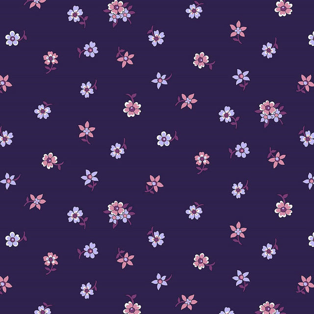 Liberty Art Fabrics Purple Hampton Sprig Lasenby Quilting Cotton