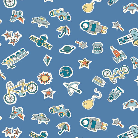 Liberty Art Fabrics Blue Treasures in the Sky Lasenby Quilting Cotton