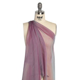 Chiffon-Like Silk Voile - Seafoam and Magenta Iridescent - Adelaide Collection