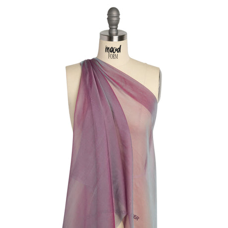 Chiffon-Like Silk Voile - Seafoam and Magenta Iridescent - Adelaide Collection