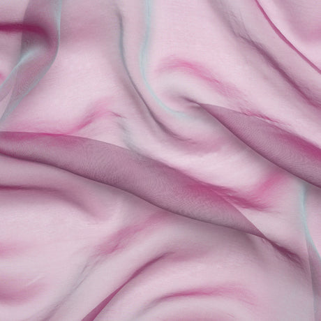 Chiffon-Like Silk Voile - Seafoam and Magenta Iridescent - Adelaide Collection
