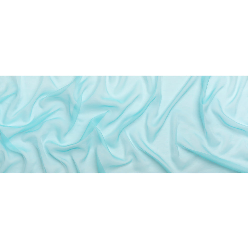 Chiffon-Like Silk Voile - Aqua and White Iridescent - Adelaide Collection