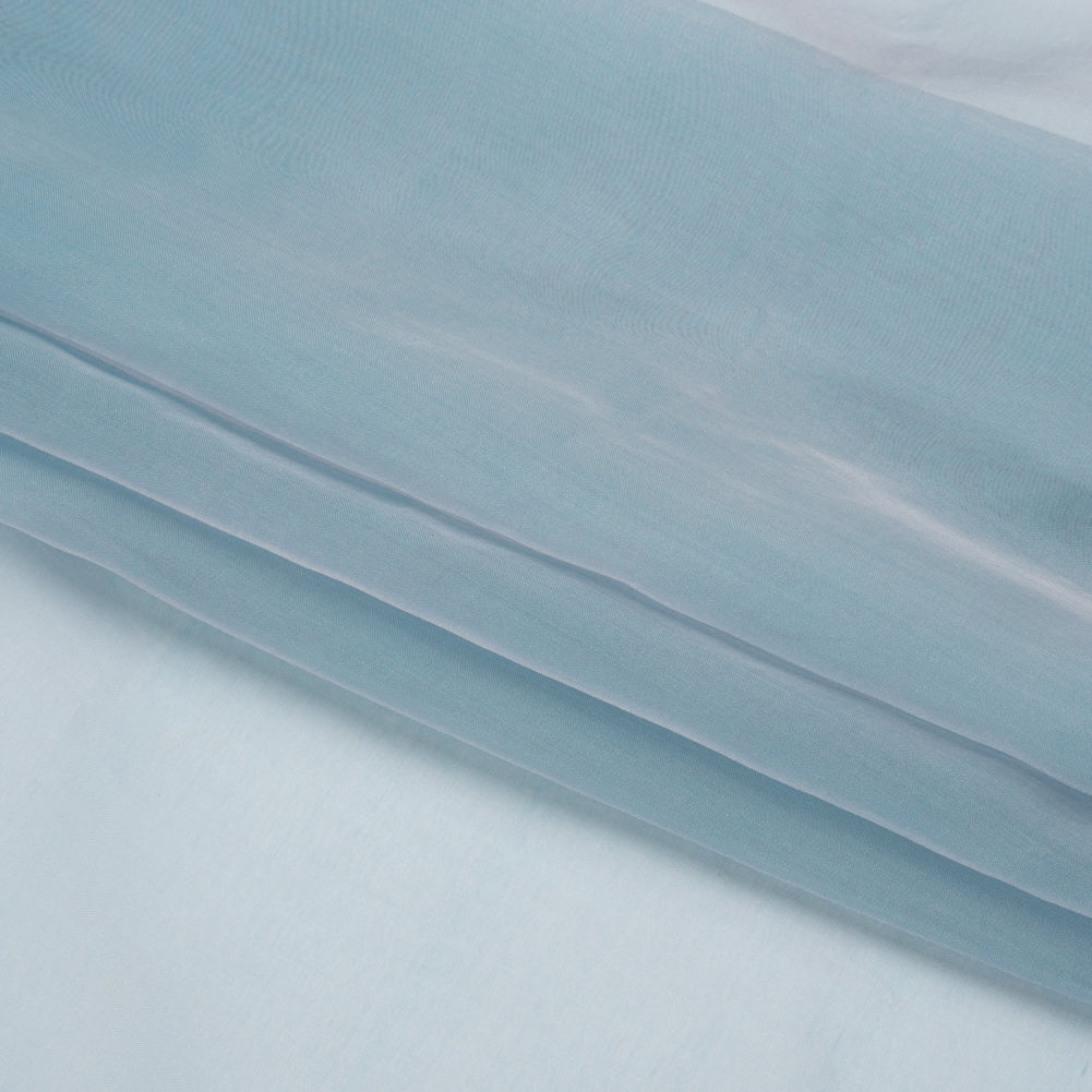 Chiffon-Like Silk Voile - Sky Blue and Rose Iridescent - Adelaide Collection