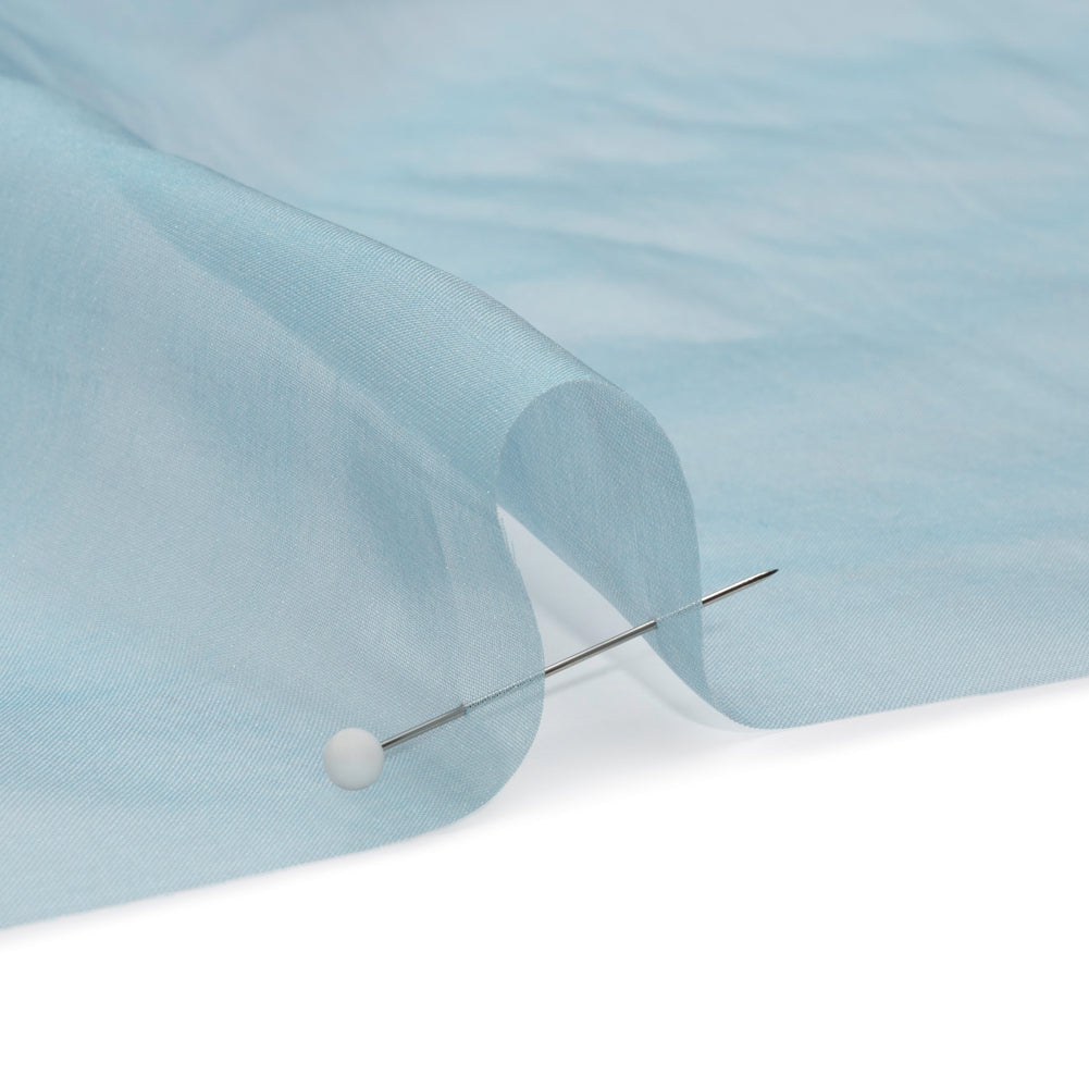 Chiffon-Like Silk Voile - Sky Blue and Rose Iridescent - Adelaide Collection