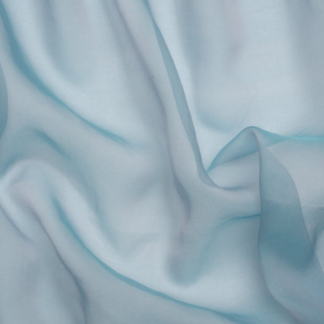 Chiffon-Like Silk Voile - Sky Blue and Rose Iridescent - Adelaide Collection