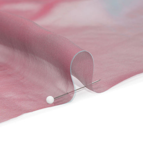 Chiffon-Like Silk Voile - Ice Blue and Berry Red Iridescent - Adelaide Collection