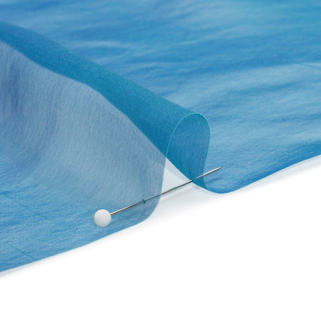 Chiffon-Like Silk Voile - Teal and Royal Iridescent - Adelaide Collection