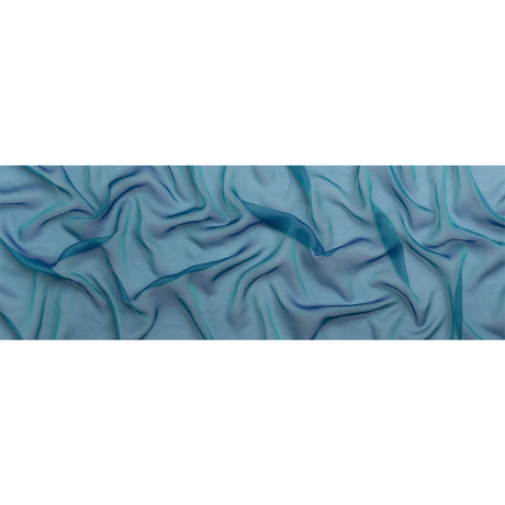 Chiffon-Like Silk Voile - Teal and Royal Iridescent - Adelaide Collection