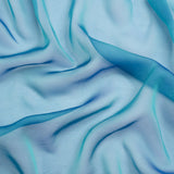 Chiffon-Like Silk Voile - Teal and Royal Iridescent - Adelaide Collection