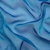 Chiffon-Like Silk Voile - Turquoise and Royal Blue Iridescent - Adelaide Collection