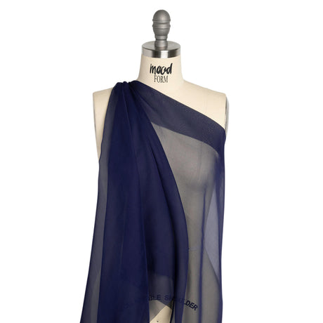 Chiffon-Like Silk Voile - Navy Iridescent - Adelaide Collection
