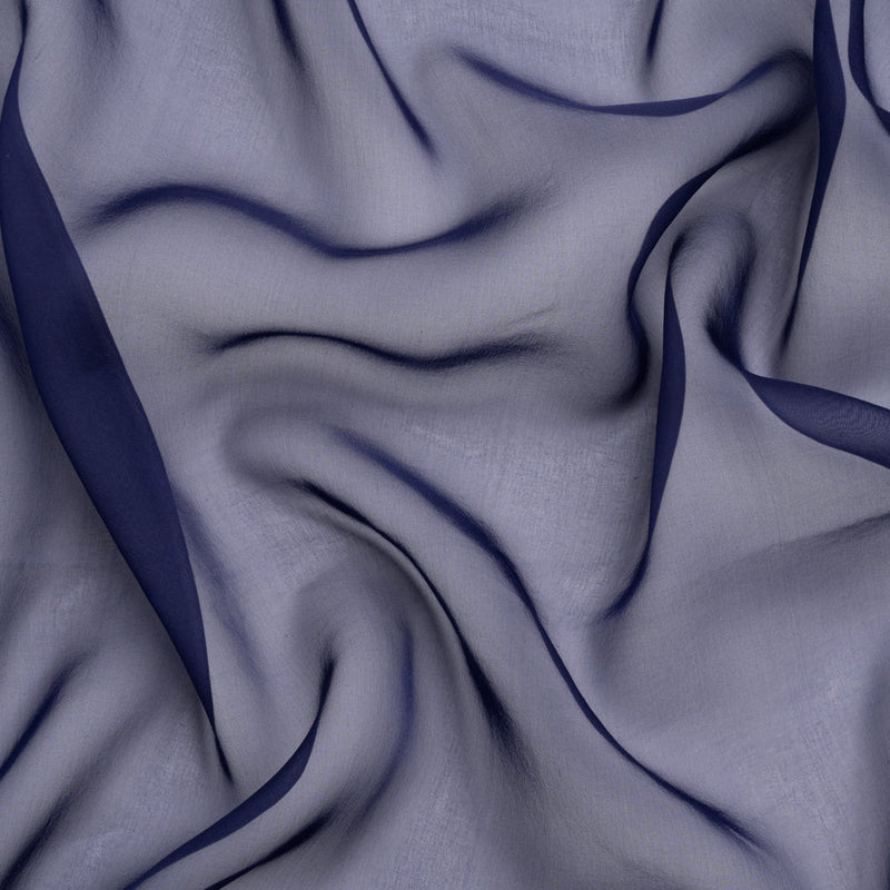 Chiffon-Like Silk Voile - Navy Iridescent - Adelaide Collection