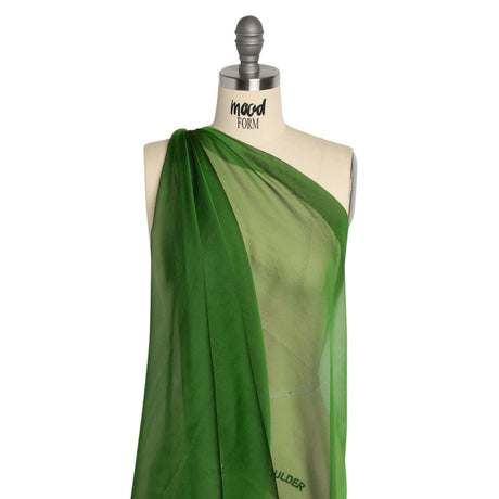 Chiffon-Like Silk Voile - Forest Green Iridescent - Adelaide Collection