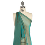 Chiffon-Like Silk Voile - Peacock and Brown Iridescent - Adelaide Collection