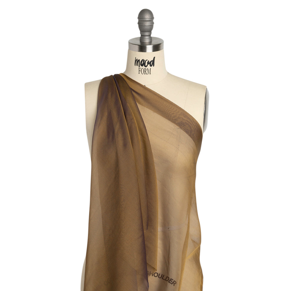 Chiffon-Like Silk Voile - Navy and Gold Iridescent - Adelaide Collection