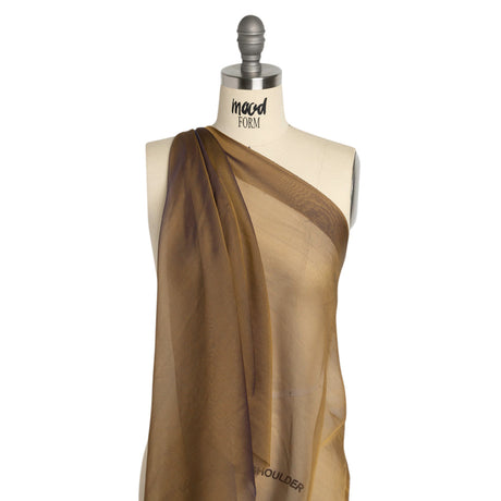 Chiffon-Like Silk Voile - Navy and Gold Iridescent - Adelaide Collection