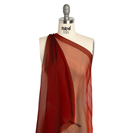 Chiffon-Like Silk Voile - Red and Black Iridescent - Adelaide Collection