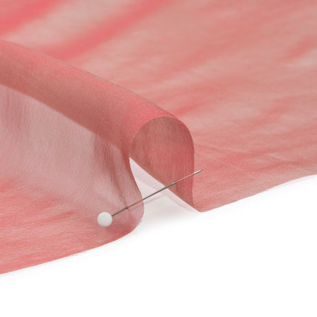 Chiffon-Like Silk Voile - Aqua and Berry Red Iridescent - Adelaide Collection