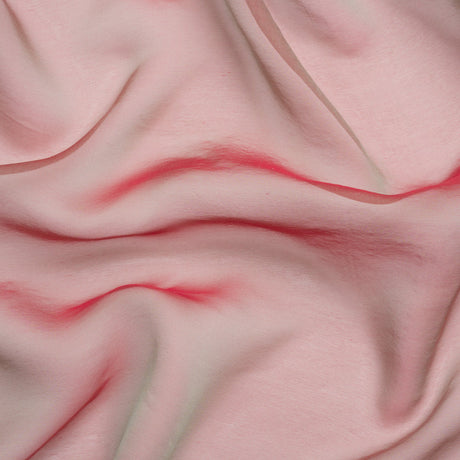 Chiffon-Like Silk Voile - Aqua and Berry Red Iridescent - Adelaide Collection