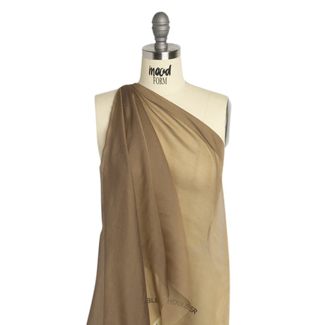 Chiffon-Like Silk Voile - Dark Khaki Iridescent - Adelaide Collection