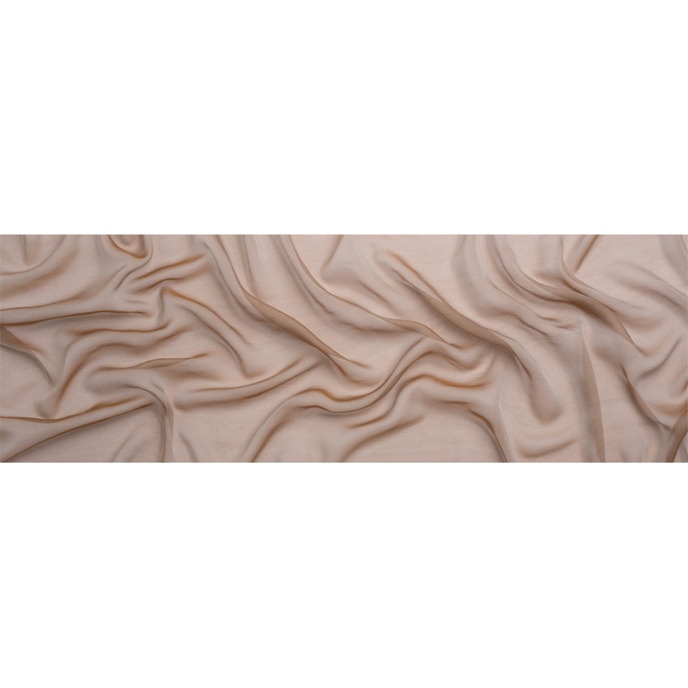 Chiffon-Like Silk Voile - Mink and Silver Iridescent - Adelaide Collection